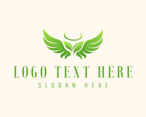 Fantasy - Angel Wings Leaf logo design