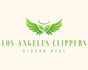 Angel Wings Leaf logo design