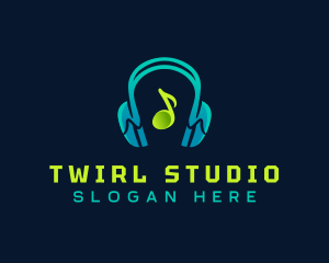 Music Headphones Studio logo design