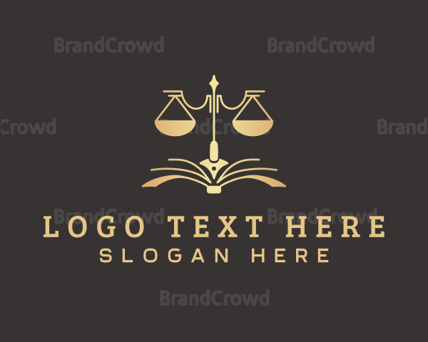 Justice Scale Pen Writing Logo