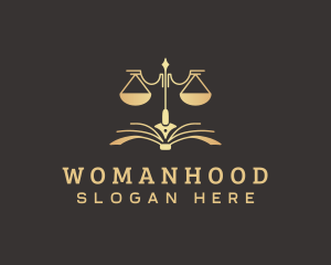 Prosecutor - Justice Scale Pen Writing logo design