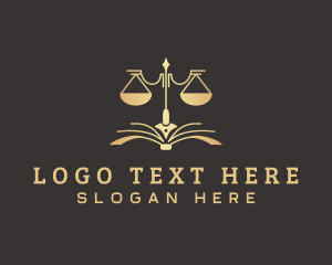 Justice Scale - Justice Scale Pen Writing logo design