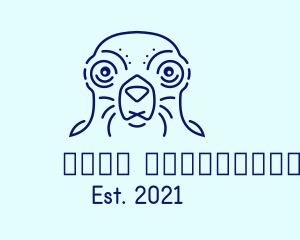 Ocean - Blue Outline Seal logo design