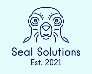 Seal - Blue Outline Seal logo design