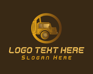 Haulage - Gold Delivery Truck logo design