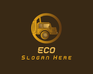Roadie - Gold Delivery Truck logo design