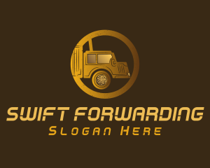 Gold Delivery Truck logo design