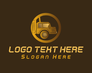 Moving - Gold Delivery Truck logo design