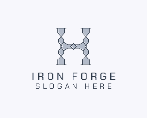 Foundry - Industrial Steel Fabrication Letter H logo design