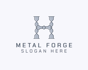 Foundry - Industrial Steel Fabrication Letter H logo design