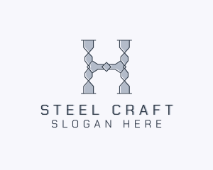 Steel - Industrial Steel Fabrication Letter H logo design