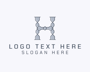 Steel Bar - Industrial Steel Fabrication Letter H logo design