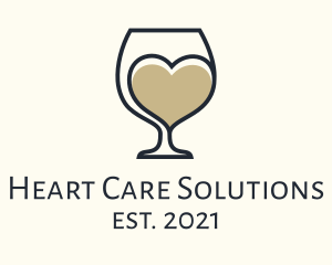 Heart Wine Glasses logo design