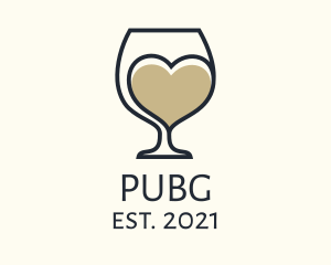 Liquor - Heart Wine Glasses logo design