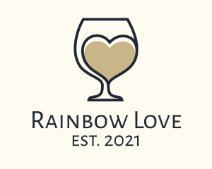 Heart Wine Glasses logo design