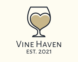 Heart Wine Glasses logo design