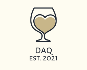 Romantic - Heart Wine Glasses logo design
