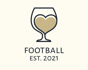 Nightclub - Heart Wine Glasses logo design