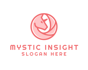 Cute Feminine Unicorn logo design