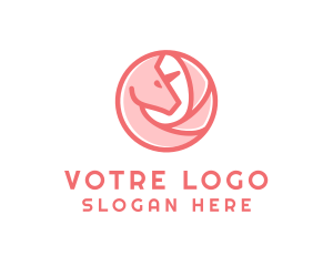 Cute Feminine Unicorn logo design