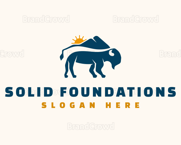 Wild Bison Buffalo Logo