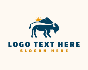 Wild Bison Buffalo Logo