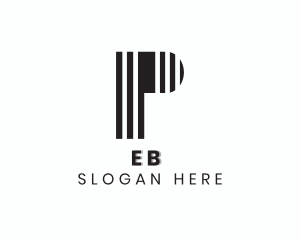Urban Modern Stripes Letter P Logo