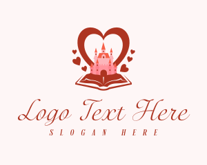 Love Story - Fairytale Castle Heart logo design