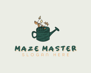 Flower Watering Can  Logo