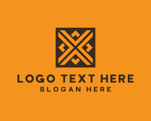 Pattern - Diamond Tile Pattern Letter X logo design