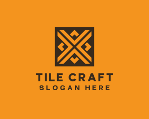 Tile - Diamond Tile Pattern Letter X logo design