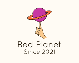 Hand Orbit Planet logo design