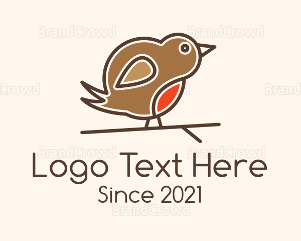 Perched Wren Bird Logo