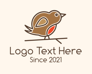 Wren - Perched Wren Bird logo design