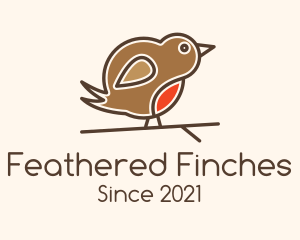 Perched Wren Bird logo design