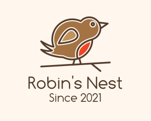 Robin - Perched Wren Bird logo design