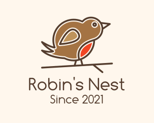 Perched Wren Bird logo design