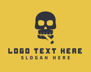 Smoking - Punk Skull Cigarette logo design