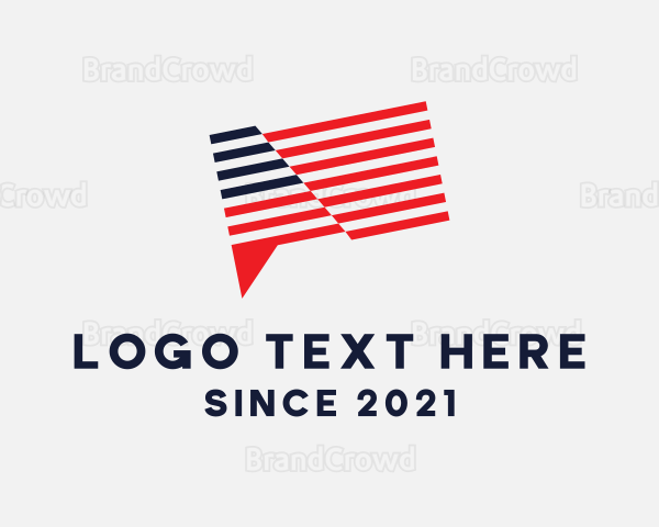 American Flag Chat Logo
