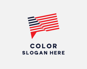 American Flag Chat  Logo