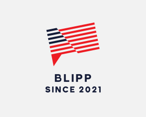 Political - American Flag Chat logo design