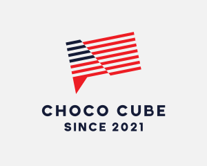 Patriotic - American Flag Chat logo design