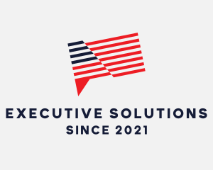 President - American Flag Chat logo design