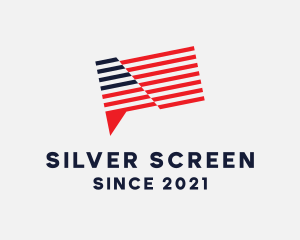Election - American Flag Chat logo design