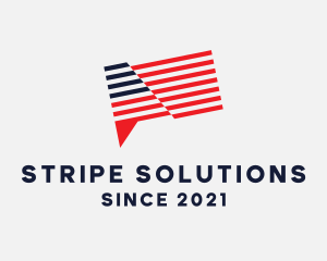 American Flag Chat  logo design