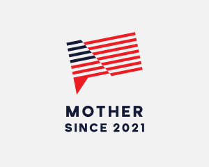 Social Media - American Flag Chat logo design