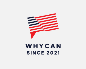 Message - American Flag Chat logo design