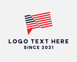 Conversation - American Flag Chat logo design
