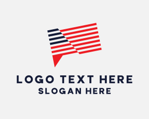 American Flag Chat  Logo