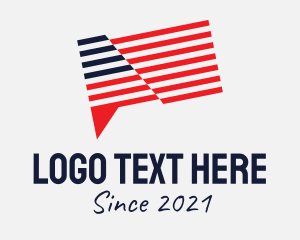 Washington - American Flag Chat logo design